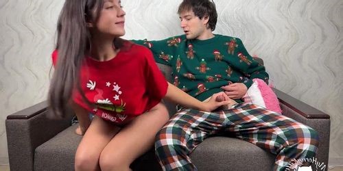 Step Sister Accidentally Fell On Step Brothers Cock When He Was Taking Candys From Her! Orgasm