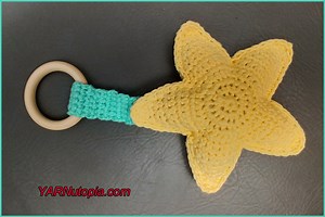 Crochet Tutorial: Star Ring Rattle Teething Toy - YARNutopia & More
