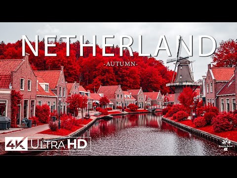 Netherlands in Autumn 4K 🍂 Peaceful Canals, Windmills & Colorful Fall Landscapes