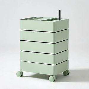 [Hot Item] Modern Furniture Cabinet Side Table Mobile Kitchen ABS Storage Rotating Rack Trolley
