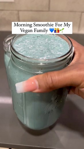 Morning Smoothie For My Vegan Family 💙👨‍👩‍👧🌱Each morning I love to make a fresh juice or nutrient dense smoothie. This morning was a beautiful blue spirulina smoothie! The ingredients included👉🏾 frozen organic mango, dates, blue spirulina, hemp seeds, banana, sea moss, and spring water. I used @kikimilkco for my vegan toddler for added fats, calories, and nutrients.We are love the sea moss gummy vitamins from @keikosx, which are good for the whole family! They also have added bladderwrack