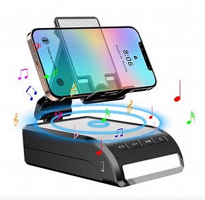 [Hot Item] Portable LED Flashlight Foldable Mobile Phone Holder Desktop Bluetooth Mini Speaker