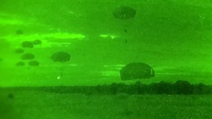 U.S. Army soldiers from the 307th Brigade Engineer Battalion execute Operation Cobalt Blast. The training exercise prepares the engineers to be the immediate response force for the 82nd Airborne Division, clearing and securing a landing strip. | U.S. Department of War