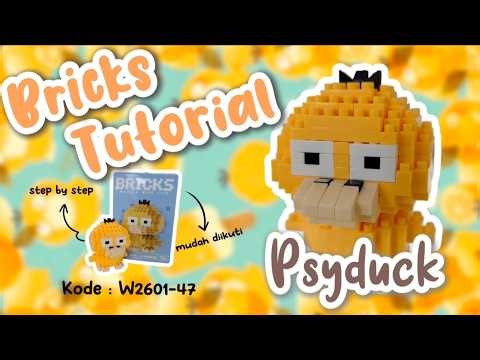 Tutorial Bricks Psyduck Pokemon Kode W2601-47 | How To Build Bricks Psyduck Pokemon