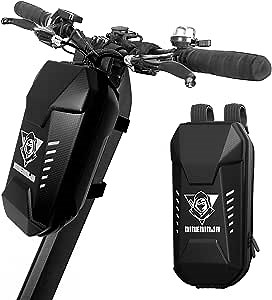 Scooter Storage Bag 3L with Mesh Pocket, Handlebar Mounted Organizer, Waterproof Exterior with Soft Spandex Lining, Compact and Portable, Large Capacity (Black Code) (USB charging)