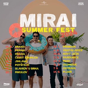 10K views · 34 reactions | Kapela Mirai již příští měsíc odstartuje letní sezónu prvními koncerty v rámci svého vlastního festivalu MIRAI SUMMER FEST 2024. 朗⛱️  Do 14 měst po celé republice počínaje Prahou přiveze parta ze Severní Moravy kromě velkolepé večerní show také do detailu promyšlený celodenní doprovodný program.   Lístky zakoupíte zde: bit.ly/Mirai_Fest | Prima | Facebook