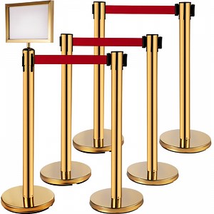 [Hot Item] Retractable Queue Stand Velvet Rope Stanchion Pole Crowd Control Management System Flexible Delineator Road Warning Post Barrier