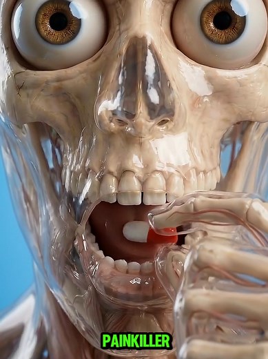How does a painkiller find your pain in the body ? #humanbody #painkiller #health #sciencetok #aiartsearch