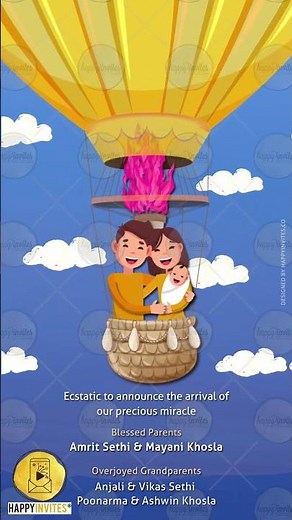 Animated Baby Announcement or Birth Announcement Video | +91 887979 4909