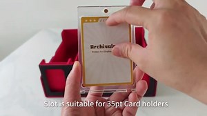 Magnetic Trading Card Storage Box with Window Slot for 35pt Trading Card Brick/Clip Storage and Display(white)