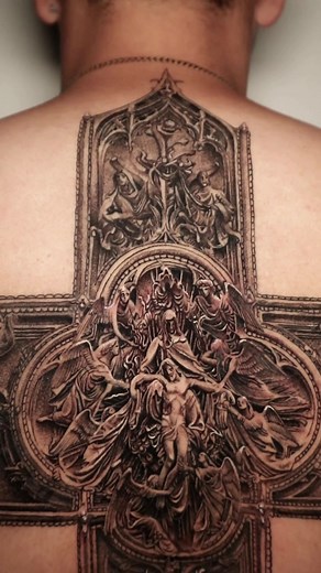 Doors of Milan Duomo Backpiece Tattoo! My most detailed piece to date! Done using CNC Tattoo machine and police cartridge. Supported by glide tattoo and kintattoo supply. #jesuschristtattoo #jesustattoo #tiktoktattoo #filipinotattooartist #microrealismtattoo #detailedtattoo #religioustattoo #tattooideasforguys