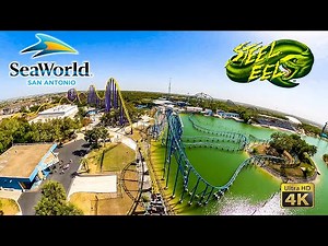 2022 Steel Eel Roller Coaster On Ride 4K POV SeaWorld San Antonio