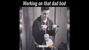 When you have kids, getting to the gym can be challenging sometimes. But, where there's a will, there's a way! #muscleegg #dadbod #workout | MuscleEgg