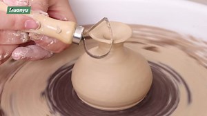 Huanyu Tabletop Pottery Wheel Machine for Adults 12" Bat System Manual & Foot Pedal Control Electric Ceramic Wheel Forming Machine Art Clay DIY Sculpting Tool Kit