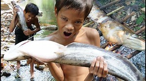 Primitive Technology - Eating delicious - Wow! Cooking big fish in forest | Fresh Cook