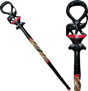 African Wood Decorative Walking Stick (Hand Made in Kenya)