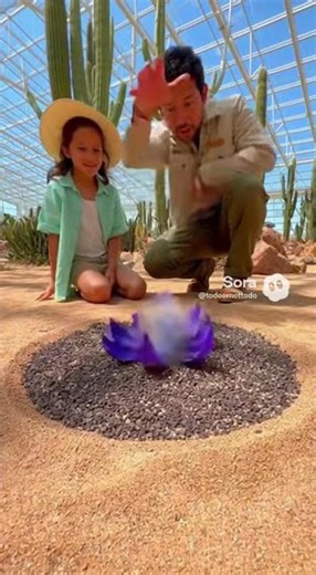 Rare Desert Flower Erupts in a Cloud of Gold Pollen #nature #bioluminescent