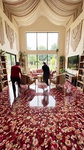 19M views · 157K reactions | Stunning 3D rose petal epoxy floor transformation for a luxury bohemian living room! #home #design #construction | Vu Craft | Facebook