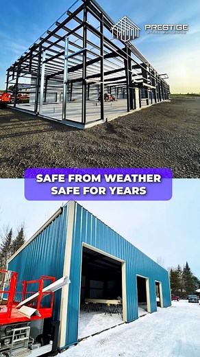 Max space, Minimal stress. Storage that protects your hard work. #Prestigesteelbuildings #SteelBuildings #DurableSolutions #SteelWarehouses #MetalBuildings #Canada #CompleteSolution #FarmSteel #StorageSolution #SteelSheds #PrestigeBuilt | Prestige Steel Buildings