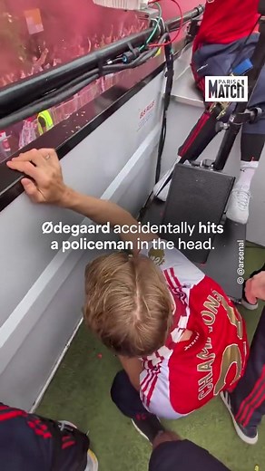 Odegaard's Accidental Policeman Hit at Arsenal Parade