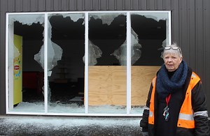 Vandals trash buildings