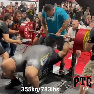 Julius Maddox with the biggest official raw bench in history, 335kg/783lbs done in a WRPF meet in Florida in 2021 | PTC Headquarters
