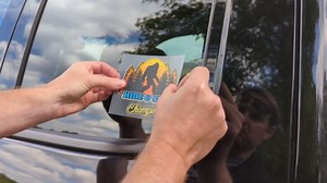 Retro Sunset Vinyl Sticker 5 Inch, Indoor/Outdoor