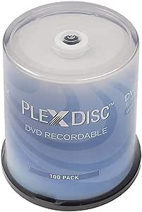 PlexDisc DVD-R 4.7GB 16X White Inkjet Printable Surface, Hub Printable - 100pk Cake Box