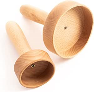 tuuli Accessories – Wooden Cupping Set, Multi-Functional Body Cupping Therapy Set, Helps Ease Muscle Tension and Support Skin Health, Natural Body Massage Cups, Set of 2