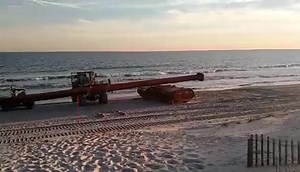 Getting ready to pump sand on the beach. | Town of North Topsail Beach, NC Government