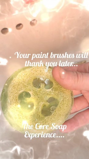Core Soap will be your brushes best friend and it's also great for your hands! Chicly Reclaimed Decor loves it for her Paint Couture brushes and so will you. It has a natural sponge for deep cleaning and comes in Lavendar, Orange, Lemon and Lime. #paintcouturepaint #paintedfurniture #furniturepaint #furnitureflip #brushsoap #paintbrushes #paintbrush | Paint Couture Paint