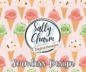 Ice Cream Cone Pattern, Pink Background, Dessert Food Design, Hand Drawn, Repeating Seamless Digital Download, Sprinkles, Cherry on Top - Etsy Australia