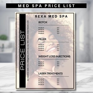 Med Spa Price List Flyer, Med Spa Flyer, Botox Flyer, Facial Flyer, Massage Flyer, Med Spa Advertisment - Etsy