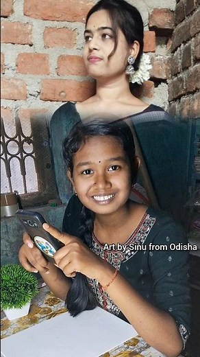 😅Drawing ରେ ଗଜରା ଅଛି | tu ki sei nila nayana |Art by Sinu #odia #shorts