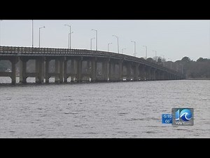 Stephanie Harris on bridge in need of repairs