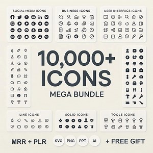 10,000 Icons Mega Bundle | SVG PNG PSD | Vector & Ul Icon Pack - Etsy UK