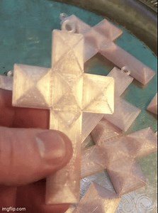 Cross Art Deco Christmas tree Ornament