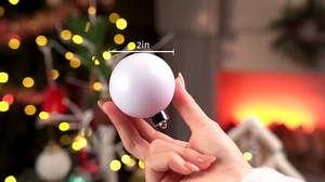 Sratte 2'' Christmas Tree DIY Plain Ball Ornament Making Kit Decoration Blank White Ball Ornaments for DIY Craft Activities for Tree and Gift Box Ornaments(24 Pcs)