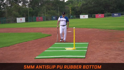 Baseball Hitting Mat, 12' x 6' Heavy-Duty Baseball Batting Cage Mat, Antislip PU Rubber KDK Premium Grass, Baseball Batting Mat with Home Plate for Indoor Outdoor