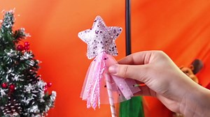 2 Pieces Witches Broom and Witch Wands Star Fairy Princess Wand Broomstick Adult Cosplay Costume Props Masquerade Dress up Christmas Party Favors (35.43 Inch,10.83 Inch,Pink and Green)