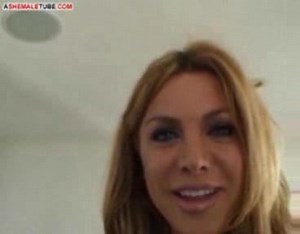 Busty TS Blonde Jerking Off | aShemaleTube