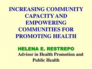 I. Community Participation in Public Health Programs. Community Involvement in Health Promotion - SlideServe