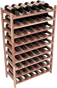 Wine Racks America® Living Series Stackable Wine Rack - Durable and Modular Wine Storage System, Redwood Unstained - Holds 54 Bottles