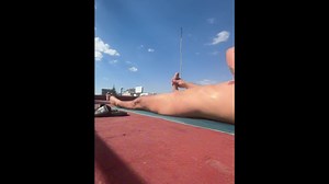 Rooftop masturbation (with unexpected viewer at the end)