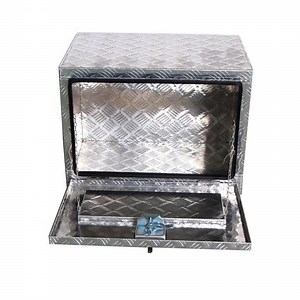 [Hot Item] Caja de herramientas de aluminio con toldo, placa de diamante, cajas para perros, caja de herramientas para camiones