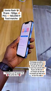 Vente flash 🔥 13 pro - 128 go 📦 📍Médina rue 37 angle 18 ☎️78-678-95-71 #fepシ #fyp