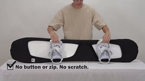 MONS Powder Snowboard Setback Stance Protection Soft Sleeve Cover with Binding On for packing in board bag Scratch-Resistant (L)