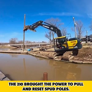 26K views · 507 reactions | Pulling And Resetting Spud Poles For A Fuel Dock With 210! | Dirt Perfect | Facebook