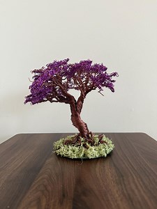 Wire Tree of Life Sculpture, Purple Leaves, Aluminum Art - Etsy