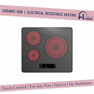 [Hot Item] Built-in 60cm Ceramic Glass Radiant Cooktop with 3 Zones and Touch Control